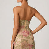 Oh Polly Embellished Sweetheart-Neck A-Line Mini Dress in Rose Hotfix