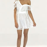 One Shoulder White Lace Dress product image