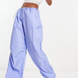 Only Cuffed Parachute Pants In Blue