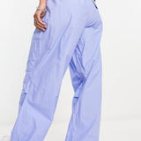 Only Cuffed Parachute Pants In Blue