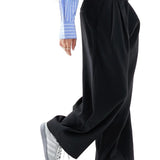 Only Petite Pleat Front Tailored Trousers In Black
