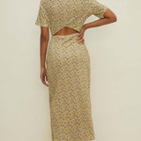 Oasis Cut Out Ruched Front Crinkle Midi Dress