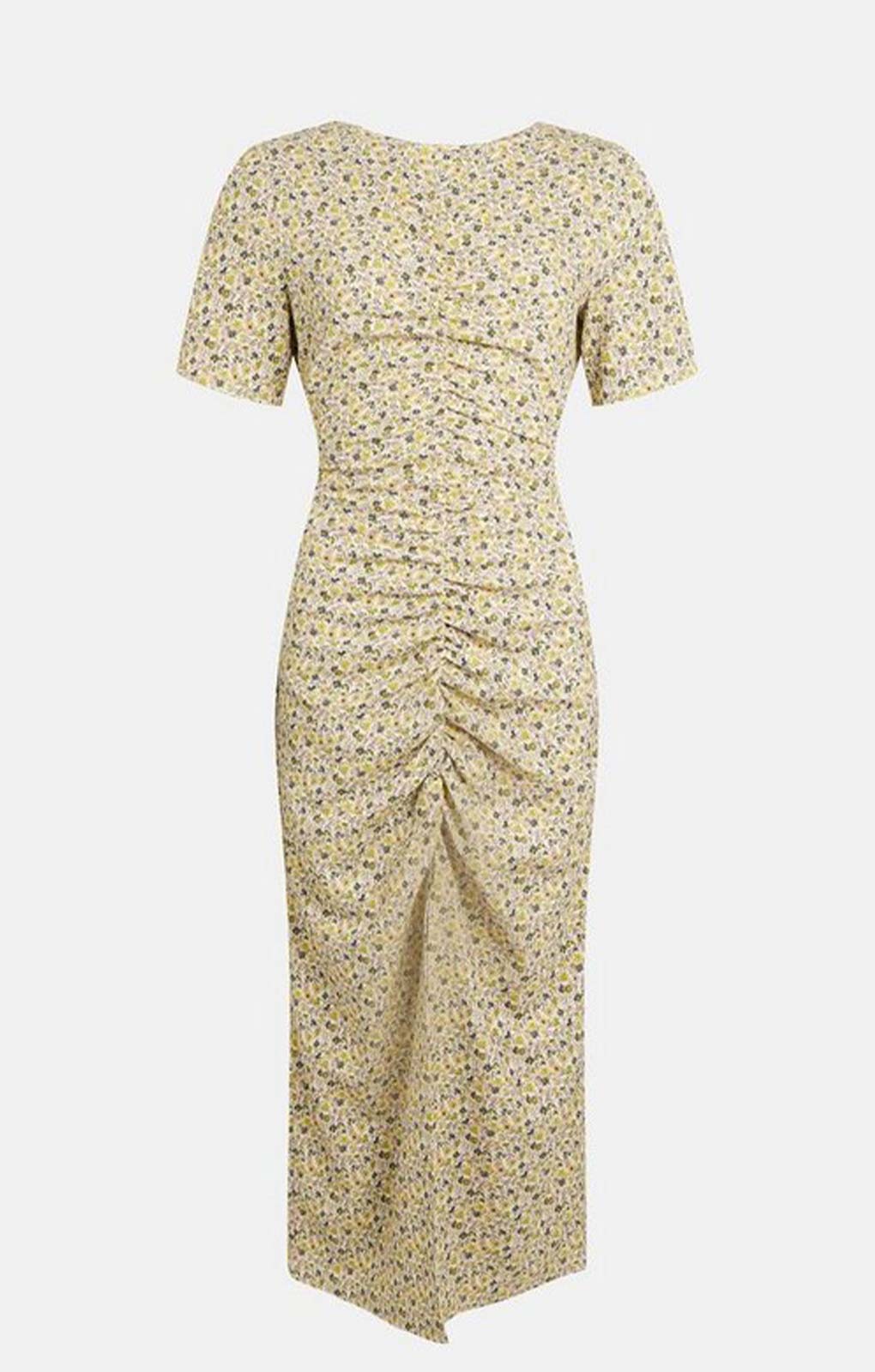 Oasis Cut Out Ruched Front Crinkle Midi Dress