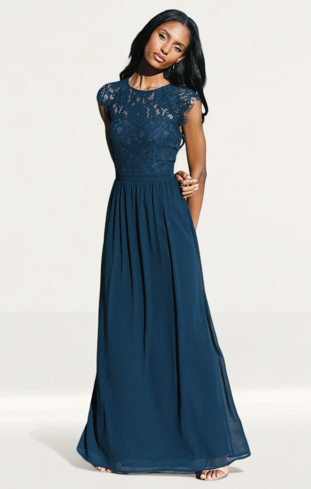 Lipsy Navy Lace Top Maxi Dress product image