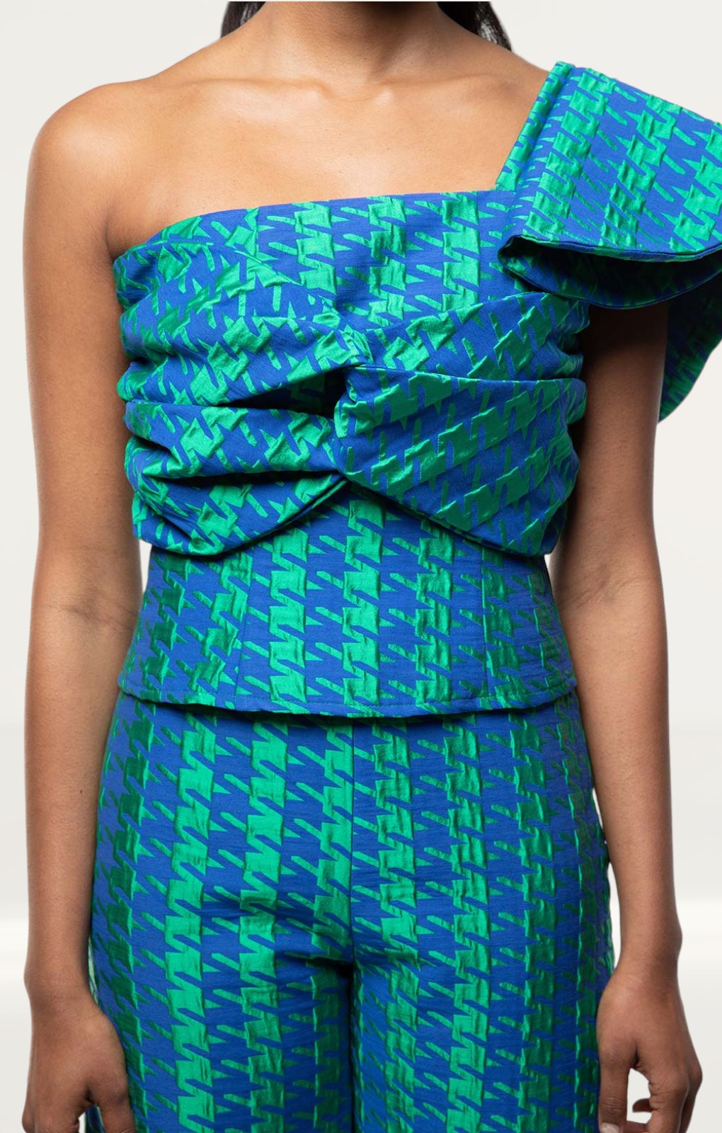 Panambi Green Print One Shoulder Top & Trouser Co-Ord