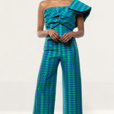 Panambi Green Print One Shoulder Top & Trouser Co-Ord