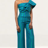 Panambi Green Print One Shoulder Top & Trouser Co-Ord