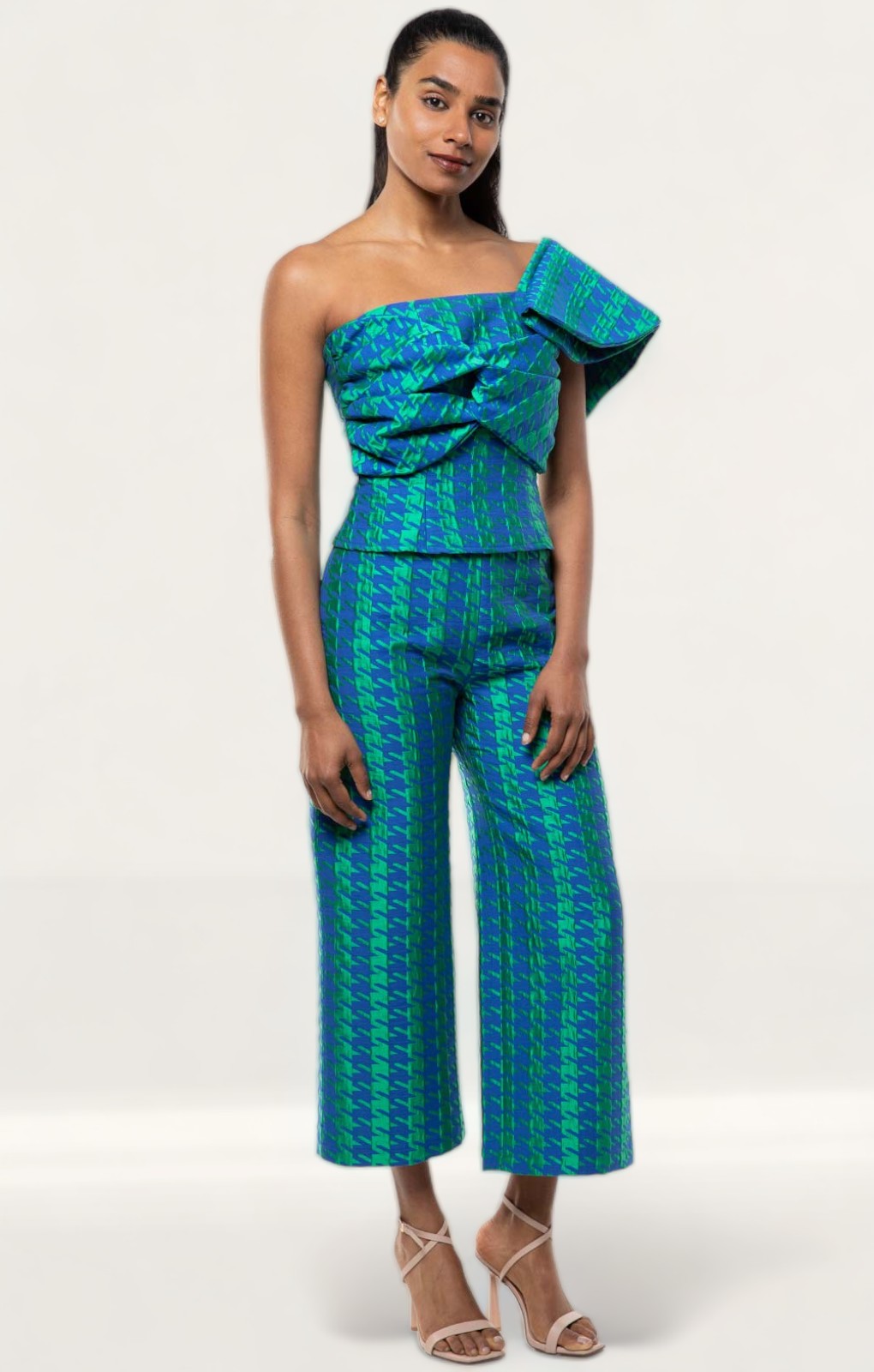 Panambi Green Print One Shoulder Top & Trouser Co-Ord