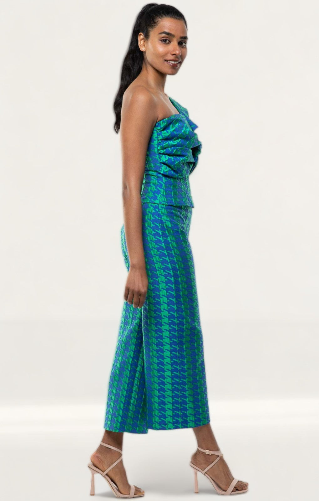 Panambi Green Print One Shoulder Top & Trouser Co-Ord