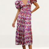 Panambi Purple Print Amber Midi Dress
