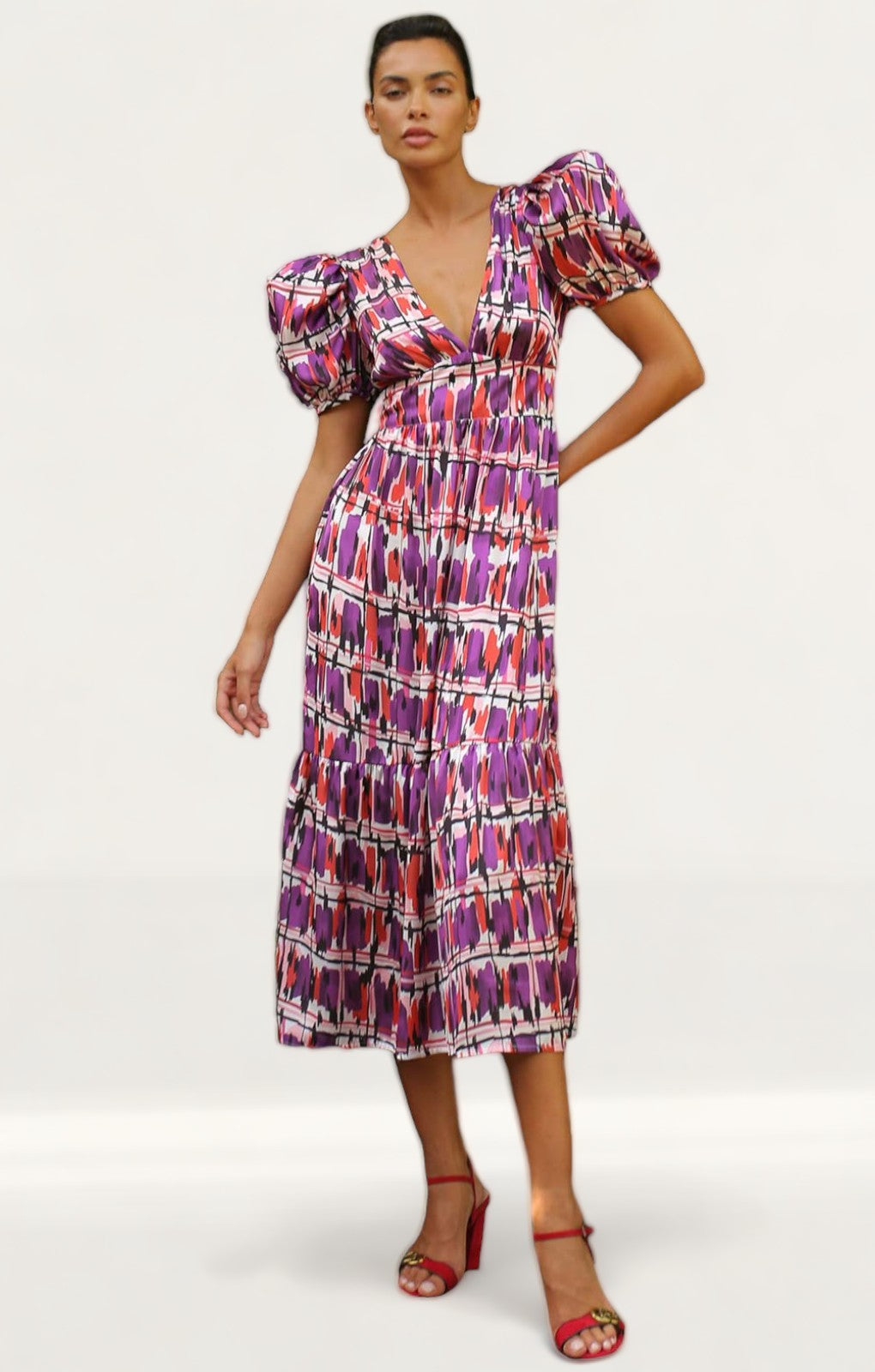 Panambi Purple Print Amber Midi Dress