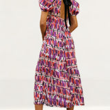 Panambi Purple Print Amber Midi Dress