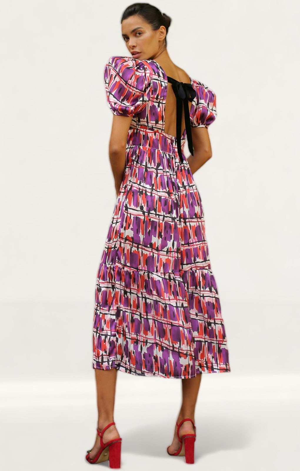 Panambi Purple Print Amber Midi Dress