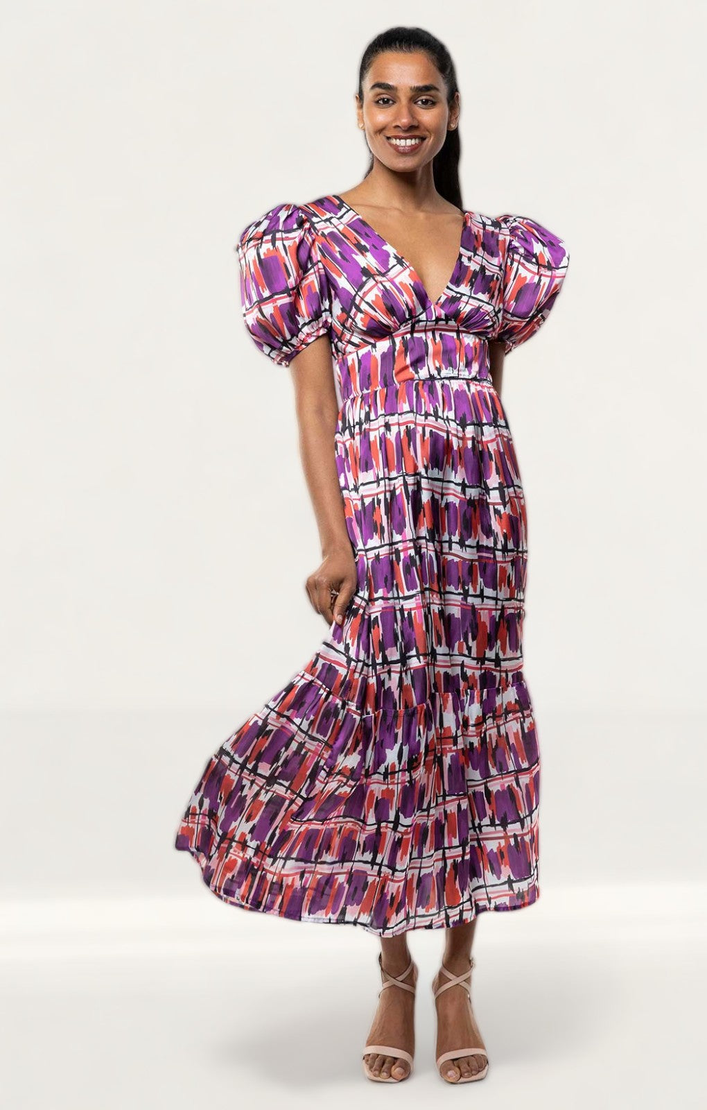 Panambi Purple Print Amber Midi Dress