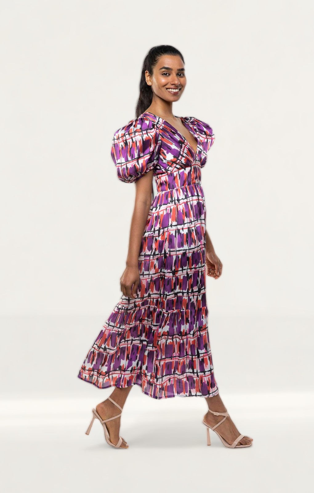 Panambi Purple Print Amber Midi Dress