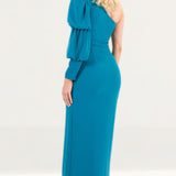 Panambi Teal One Shoulder Maxi Dress
