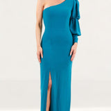 Panambi Teal One Shoulder Maxi Dress