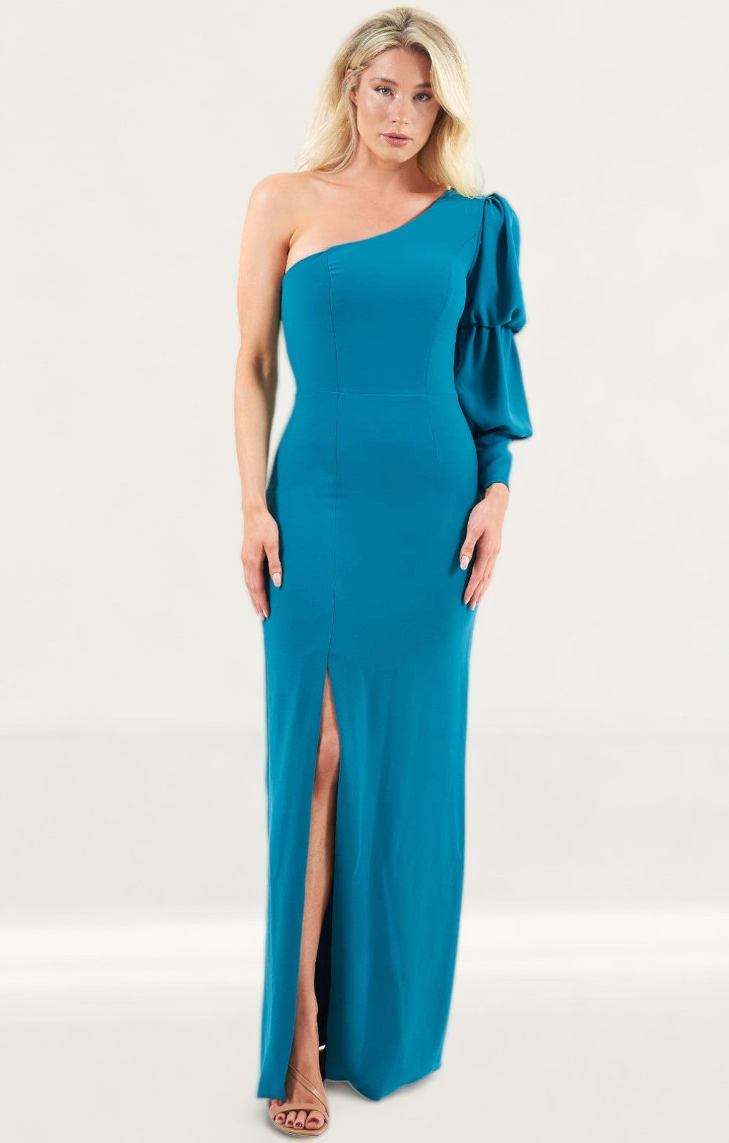 Panambi Teal One Shoulder Maxi Dress