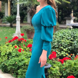 Panambi Teal One Shoulder Jumpsuit
