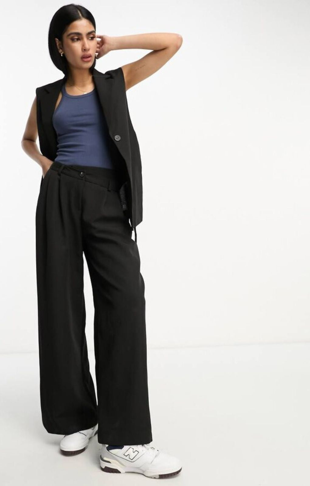 Miss Selfridge Asymmetric Waist Wide Leg Trouser – trousers by Miss Selfridge, available to rent from Hirestreet