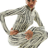 Vero Moda Tall Textured Zip Front Top In Monochrome