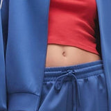 Topshop Sporty Pictot Runner Shorts In Mid Blue