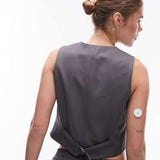 Topshop Slim Fit Tailored Waistcoat In Grey