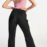 Bolongaro Trevor Velvet Plisse Flared Trouser In Black