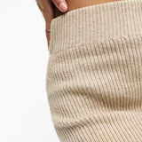 Vila Knitted Midi Skirt In Cream