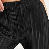 Bolongaro Trevor Velvet Plisse Flared Trouser In Black