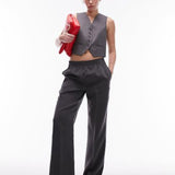 Topshop Slim Fit Tailored Waistcoat In Grey