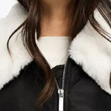 Miss Selfridge Faux Fur Collar Bomber Jacket In Black – coats & jackets by Miss Selfridge, available to rent from Hirestreet
