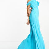 Asos Design Cap Sleeve Strappy Open Back Bias Midi Dress In Turquoise