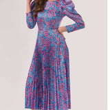 Closest London Pink Print Pleated Midi Dress