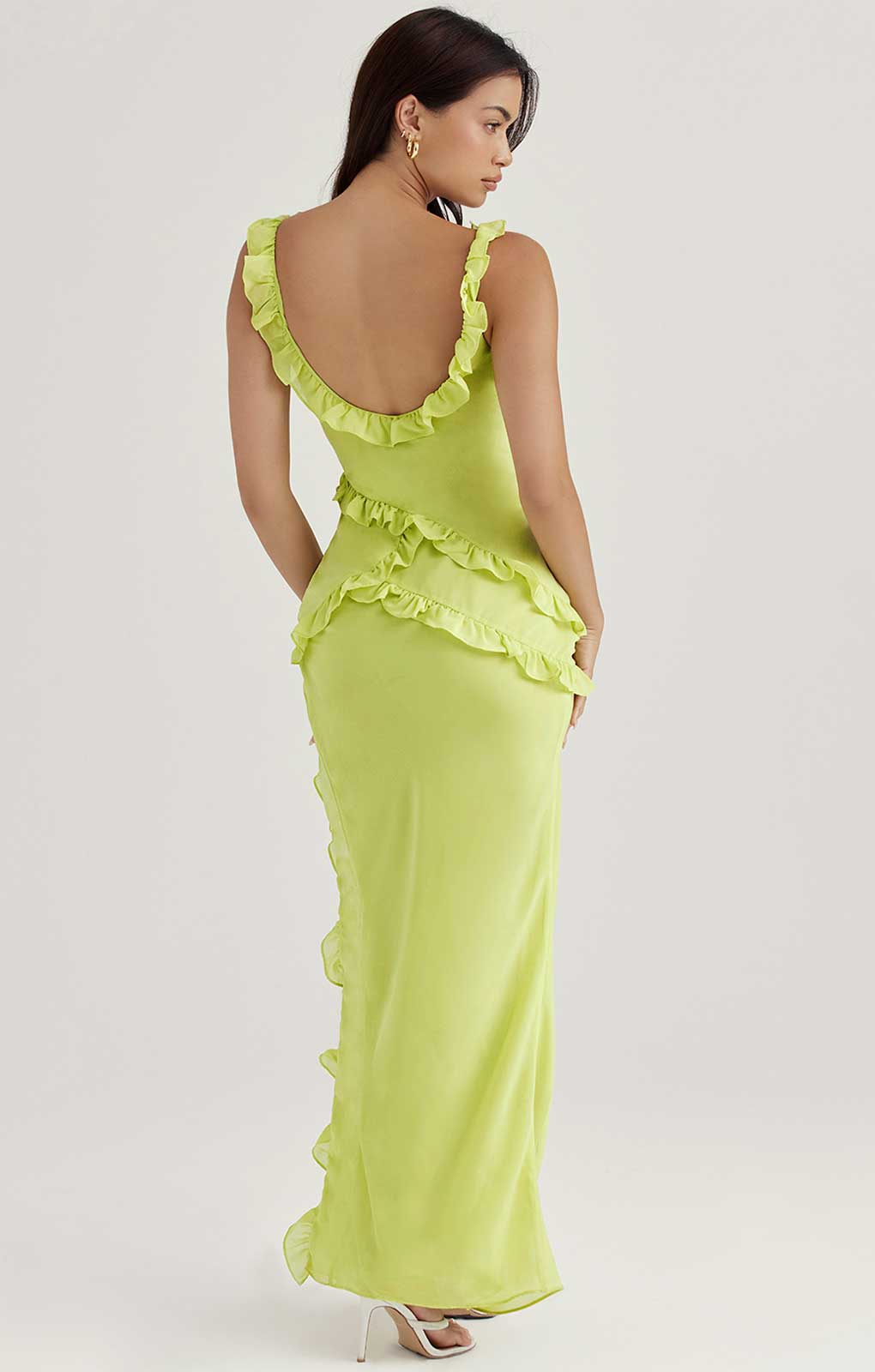 House of CB Lime Pixie Ruffle Maxi Dress product image