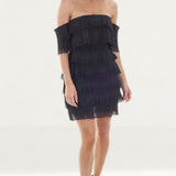 Prem The Label Black Tassel Tiered Mini Dress product image