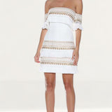 Prem The Label Makeda White Frill Mini Dress