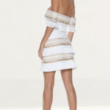 Prem The Label Makeda White Frill Mini Dress