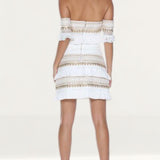 Prem The Label Makeda White Frill Mini Dress