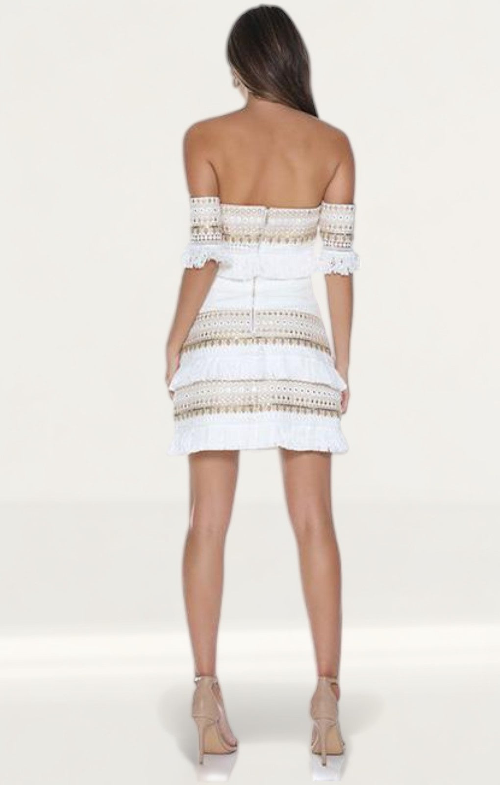 Prem The Label Makeda White Frill Mini Dress
