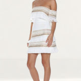 Prem The Label Makeda White Frill Mini Dress