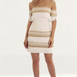 Prem The Label Makeda White Frill Mini Dress
