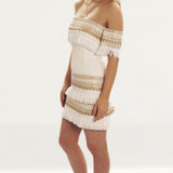 Prem The Label Makeda White Frill Mini Dress