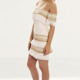 Prem The Label Makeda White Frill Mini Dress