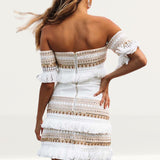 Prem The Label Makeda White Frill Mini Dress