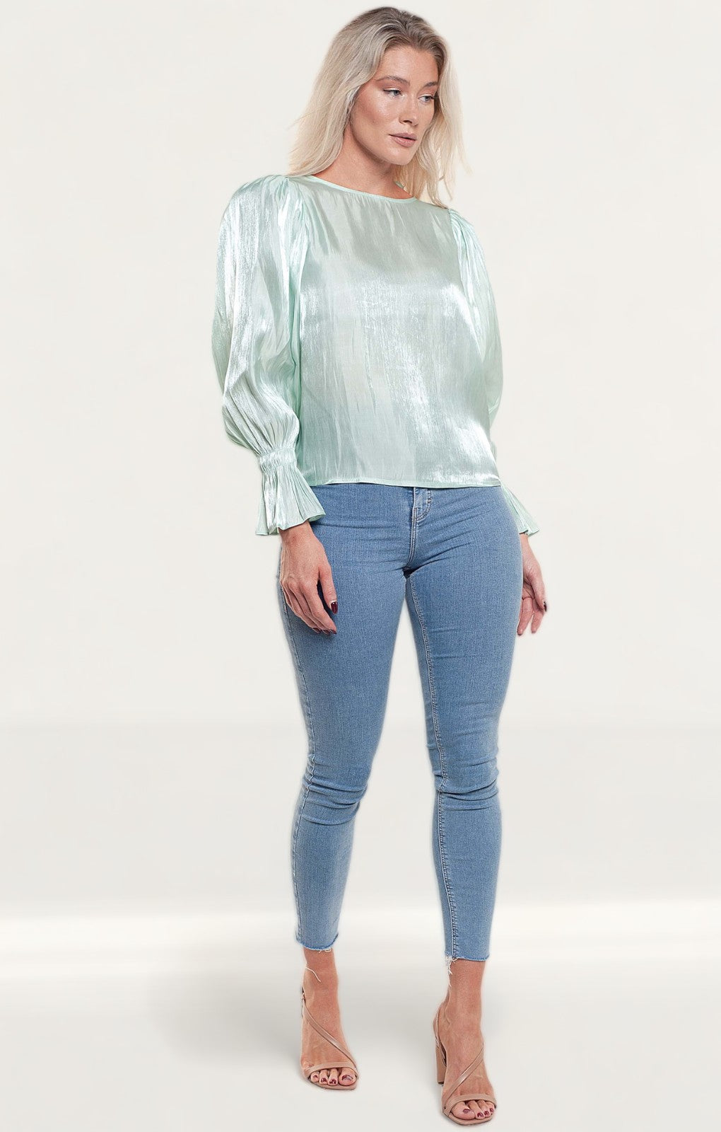 Pretty Lavish Mint Fae Bell Sleeve Top
