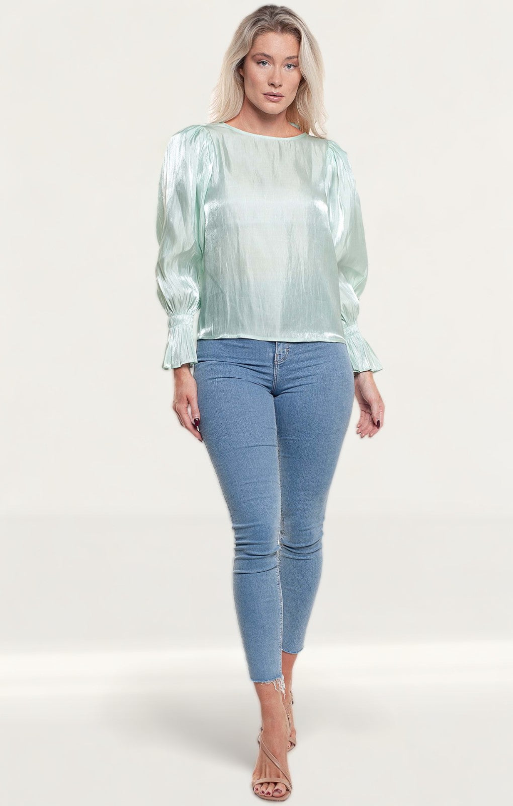 Pretty Lavish Mint Fae Bell Sleeve Top