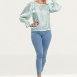 Pretty Lavish Mint Fae Bell Sleeve Top