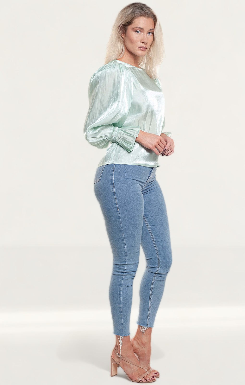 Pretty Lavish Mint Fae Bell Sleeve Top