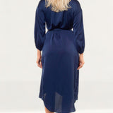 Pretty Lavish Navy Wrap Midi Dress